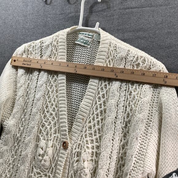 Colleen's Collectables Knit Cardigan Sweater Womens Large White Long Sleeve - Picture 4 of 7